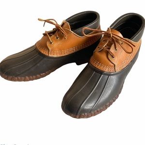 Vintage L.L. Bean Duck Boots Maine Hunting Shoe Leather & Rubber (needs insoles)
